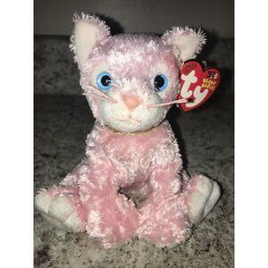 Ty Beanie Baby Carnation the Pink Kitty Cat Stuffed Animal Toy 6” Plush W/ Tag